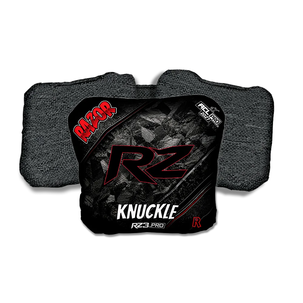 Knuckle PRO Stealth RZ Black Back Cornhole Bags