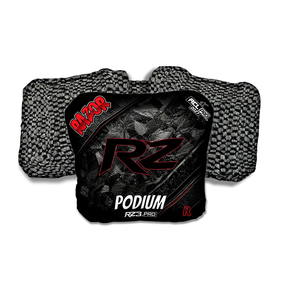 Podium PRO Stealth RZ Black Back Cornhole Bags