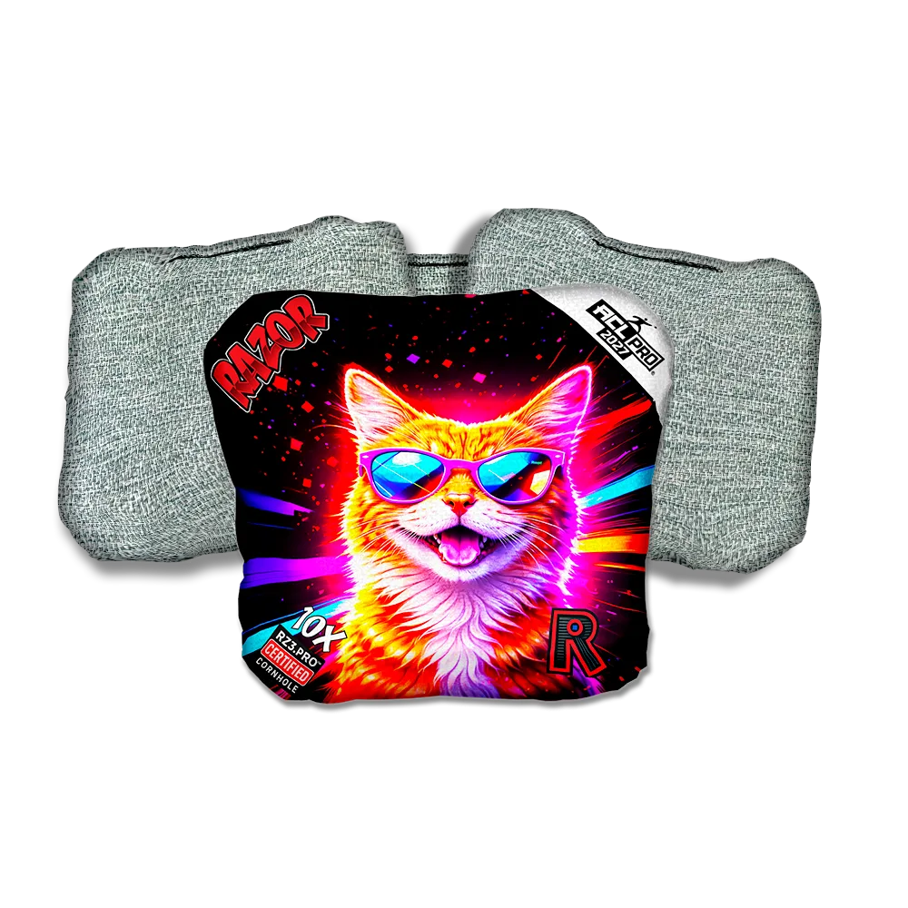 10 X PRO Tabby Party Animals Light Back Cornhole Bags