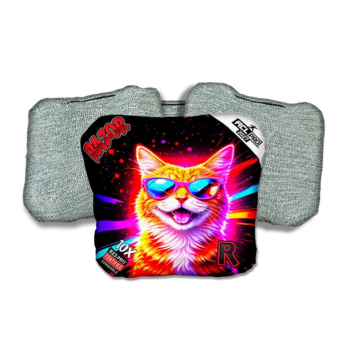 10 X PRO Tabby Party Animals Light Back Cornhole Bags