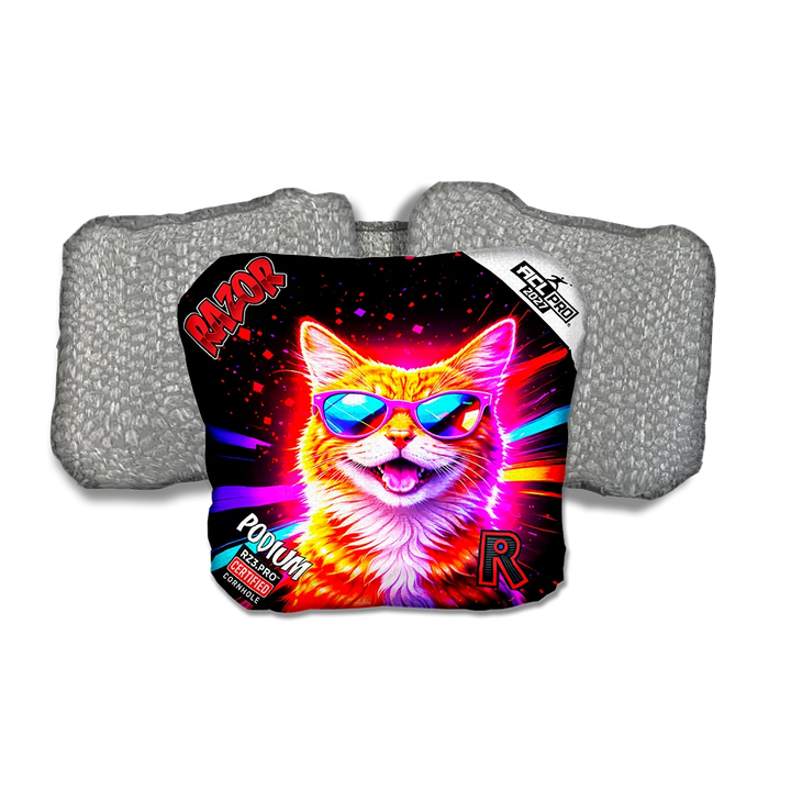 Podium PRO Tabby Party Animals Silver Back Cornhole Bags