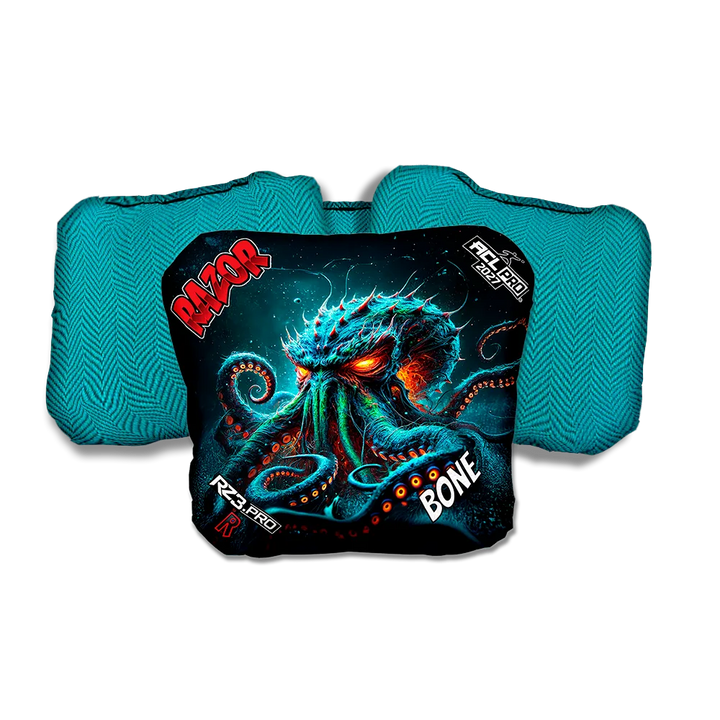 Bone PRO Tentaclash Teal Back Cornhole Bags