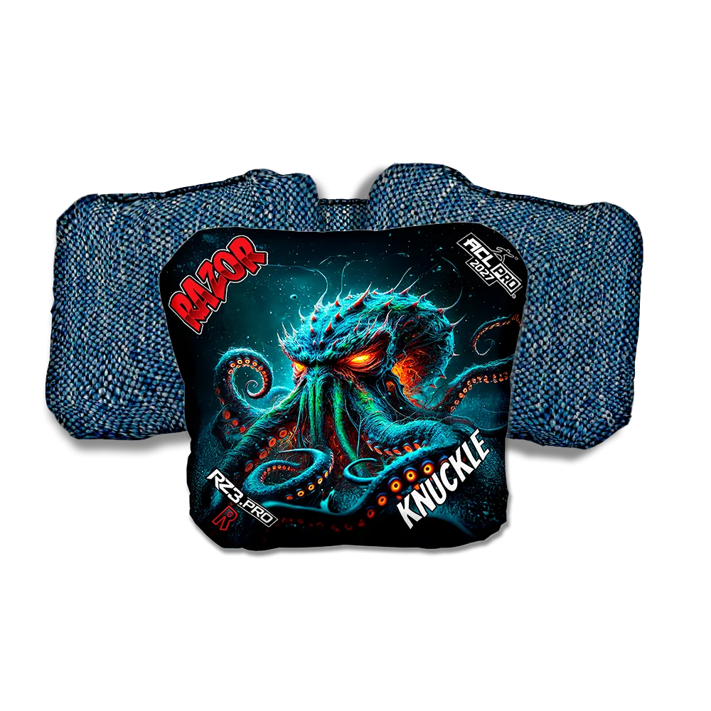 Knuckle PRO Tentaclash Blue Back Cornhole Bags