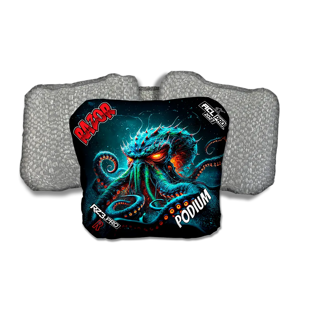 Podium PRO Tentaclash Silver Back Cornhole Bags