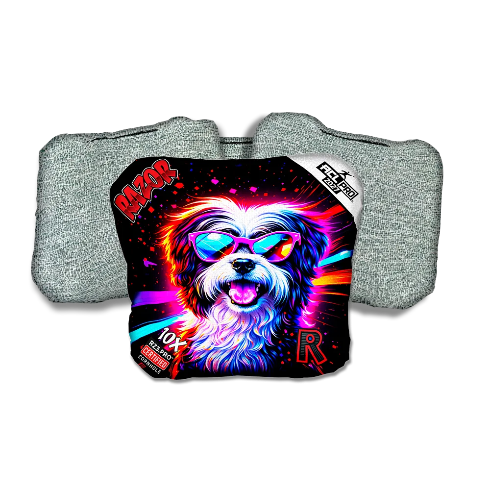 10 X PRO Terrier Party Animals Light Back Cornhole Bags