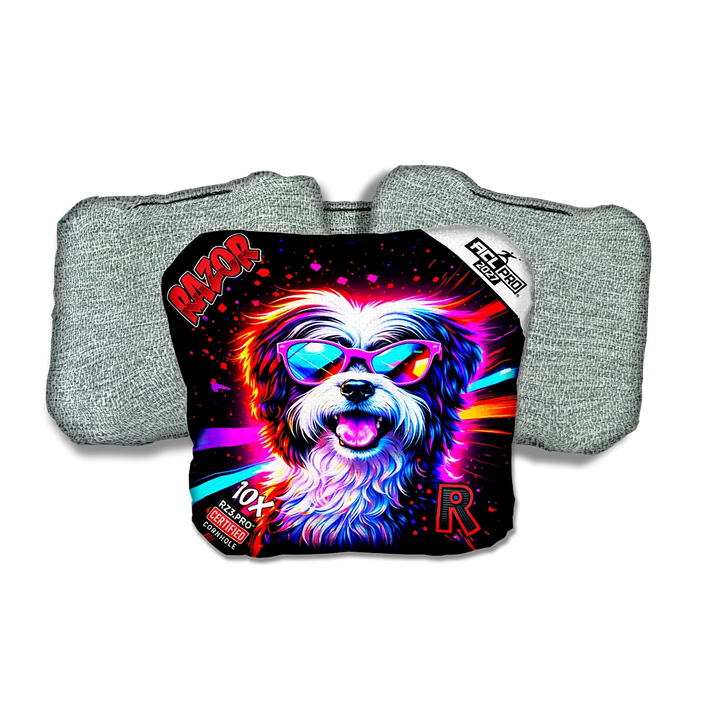 10 X PRO Terrier Party Animals Light Back Cornhole Bags