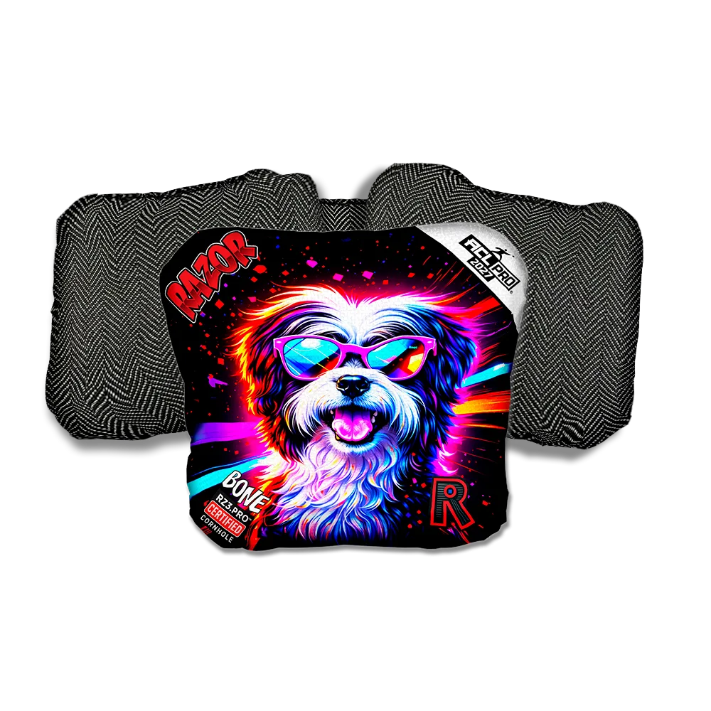 Bone PRO Terrier Party Animals Black Back Cornhole Bags