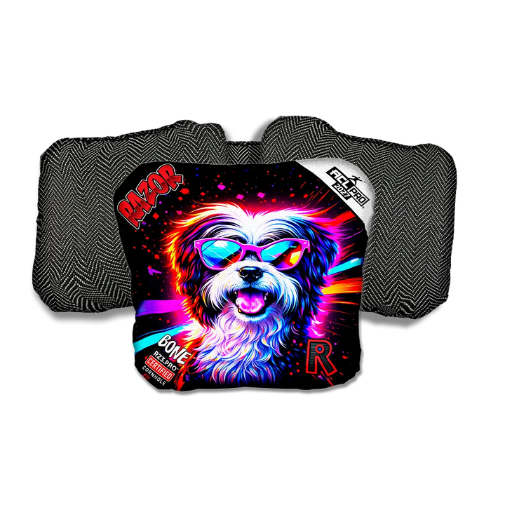 Bone PRO Terrier Party Animals Black Back Cornhole Bags