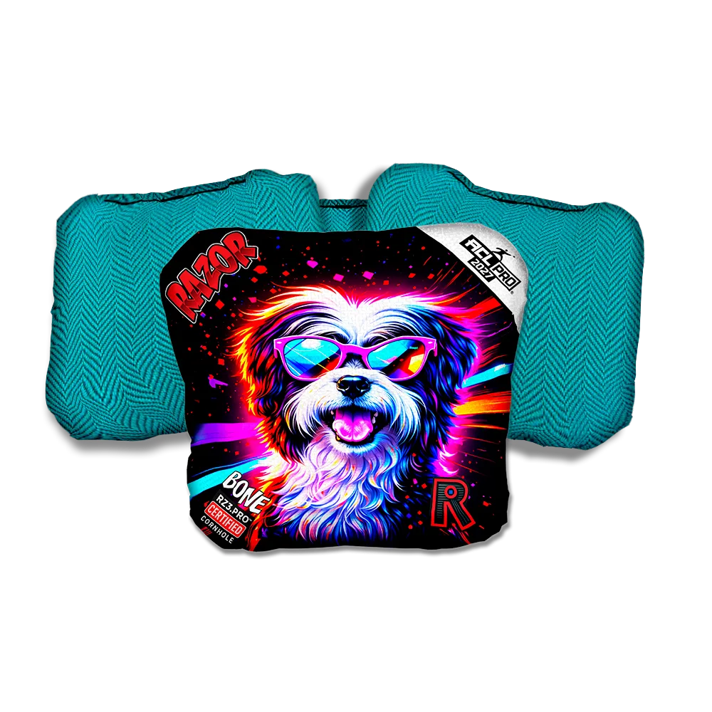 Bone PRO Terrier Party Animals Teal Back Cornhole Bags