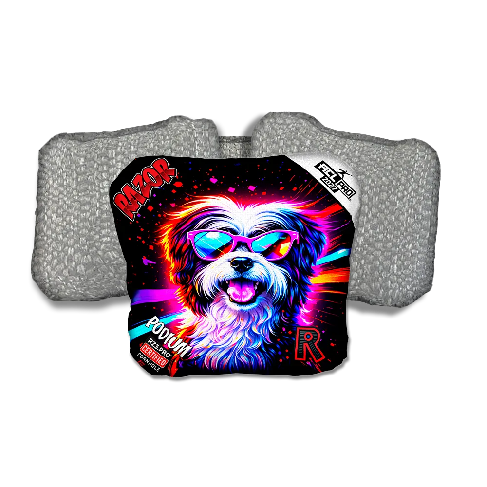 Podium PRO Terrier Party Animals Silver Back Cornhole Bags