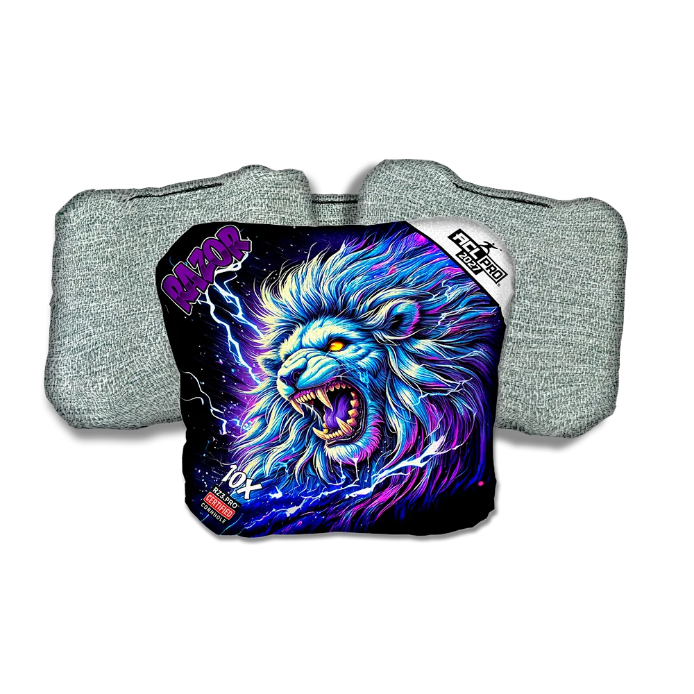 10 X PRO Thundralion Purple Series Light Back Cornhole Bags