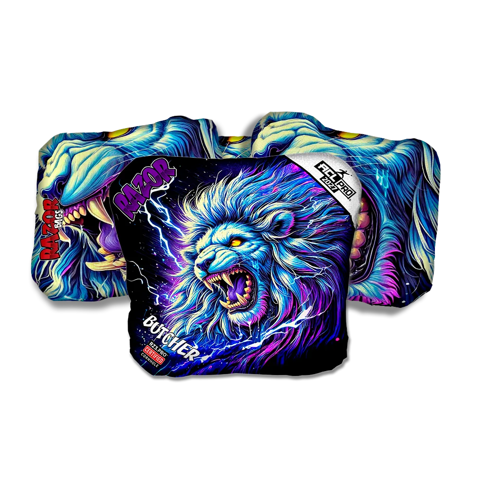 Butcher PRO Thundralion Purple Series Cornhole Bags