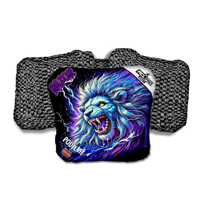 Podium PRO Thundralion Purple Series Black Back Cornhole Bags