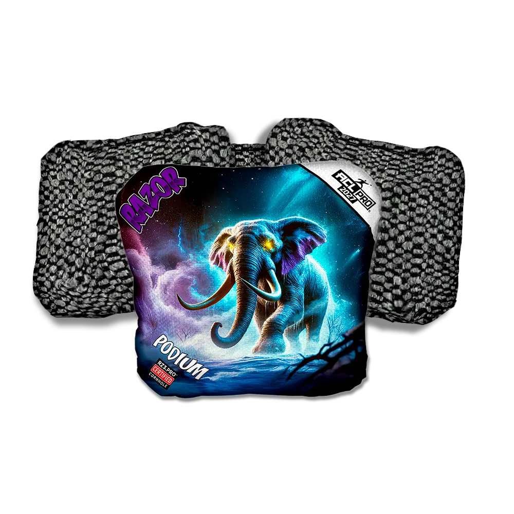 Podium PRO Titan Tusk Purple Series Black Back Cornhole Bags