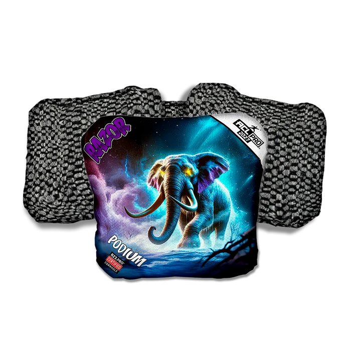 Podium PRO Titan Tusk Purple Series Black Back Cornhole Bags