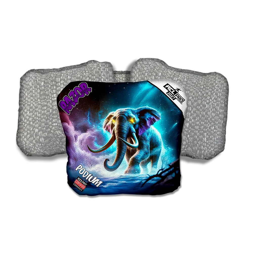 Podium PRO Titan Tusk Purple Series Silver Back Cornhole Bags