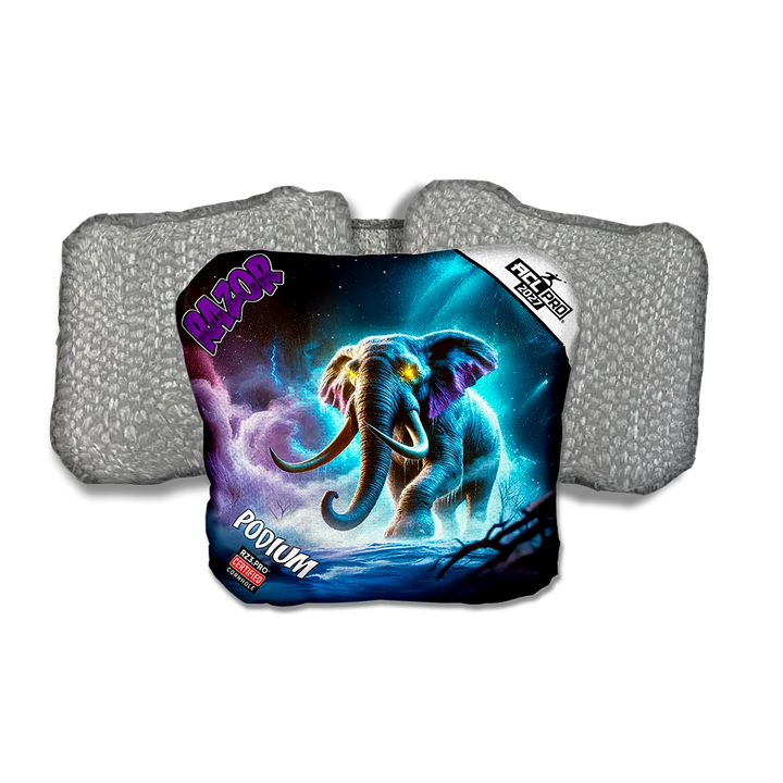 Podium PRO Titan Tusk Purple Series Silver Back Cornhole Bags