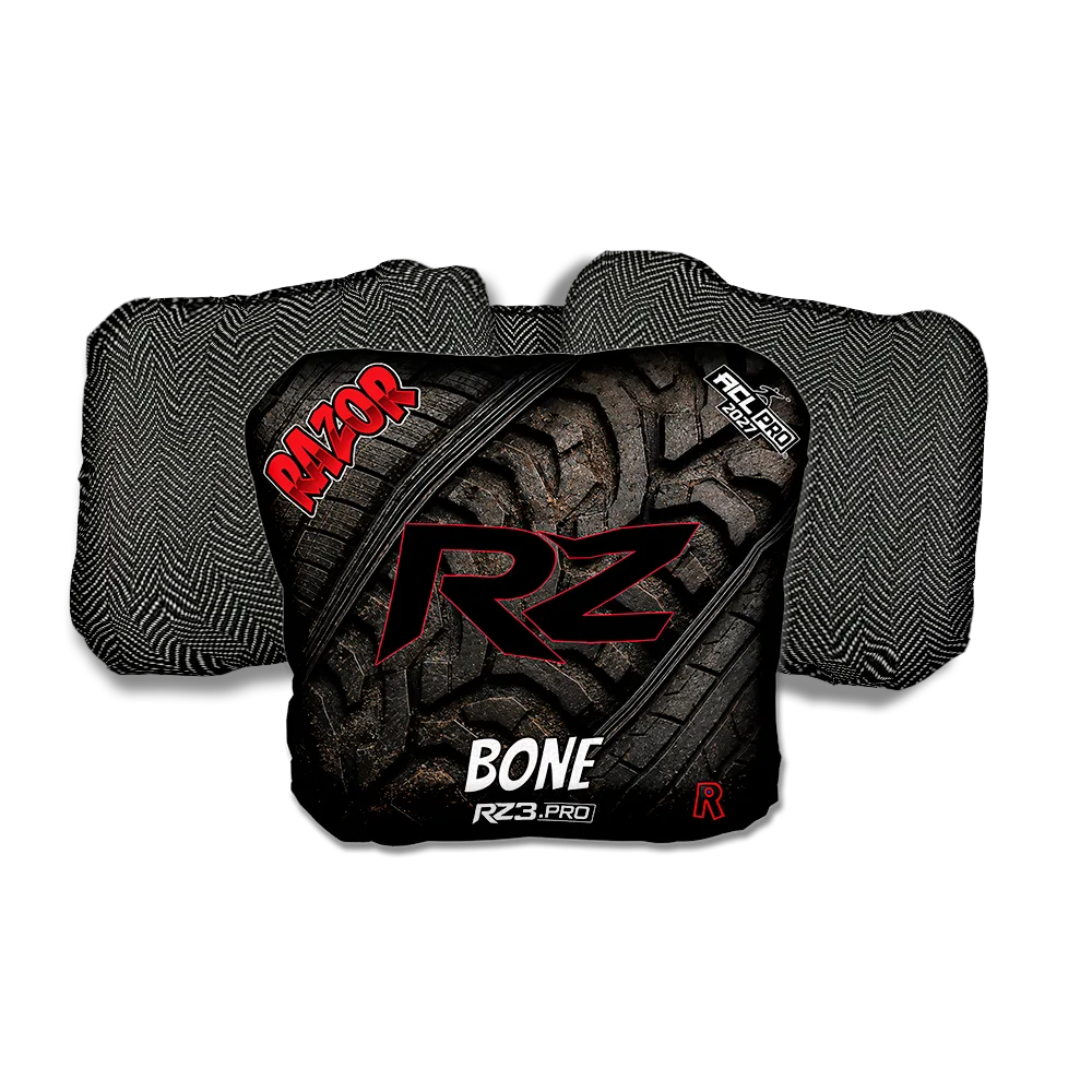 Bone PRO Traction RZ Black Back Cornhole Bags