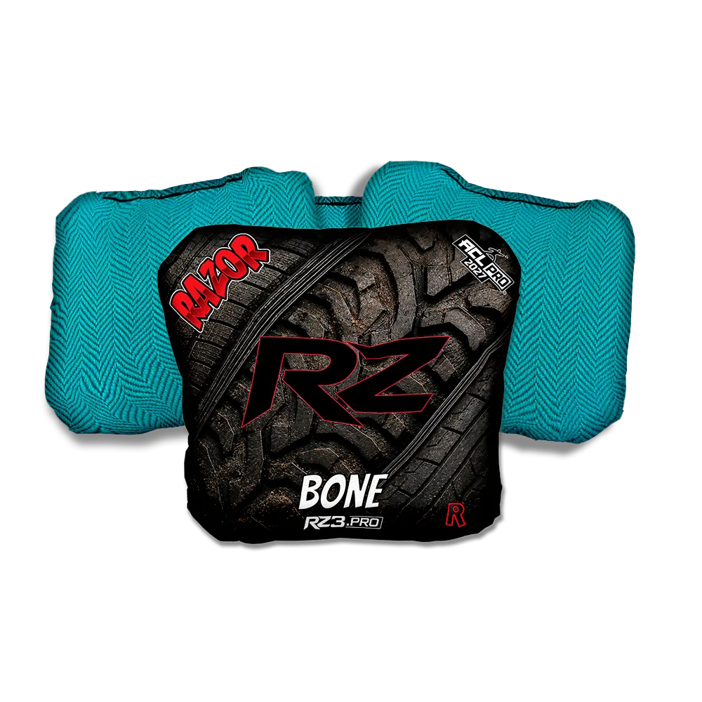 Bone PRO Traction RZ Teal Back Cornhole Bags