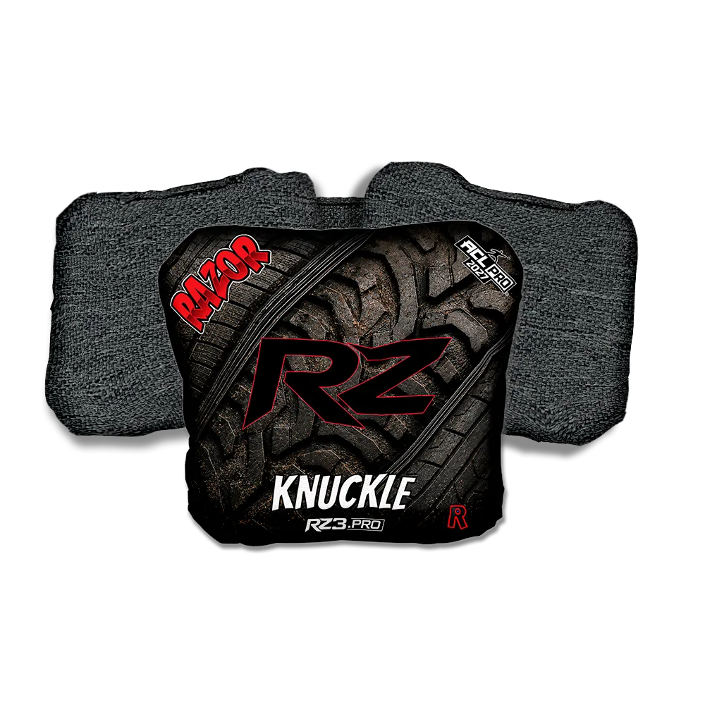 Knuckle PRO Traction RZ Black Back Cornhole Bags