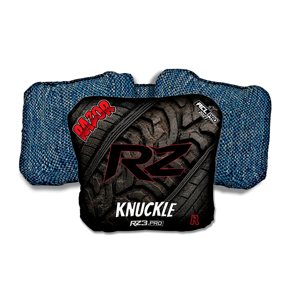 Knuckle PRO Traction RZ Blue Back Cornhole Bags