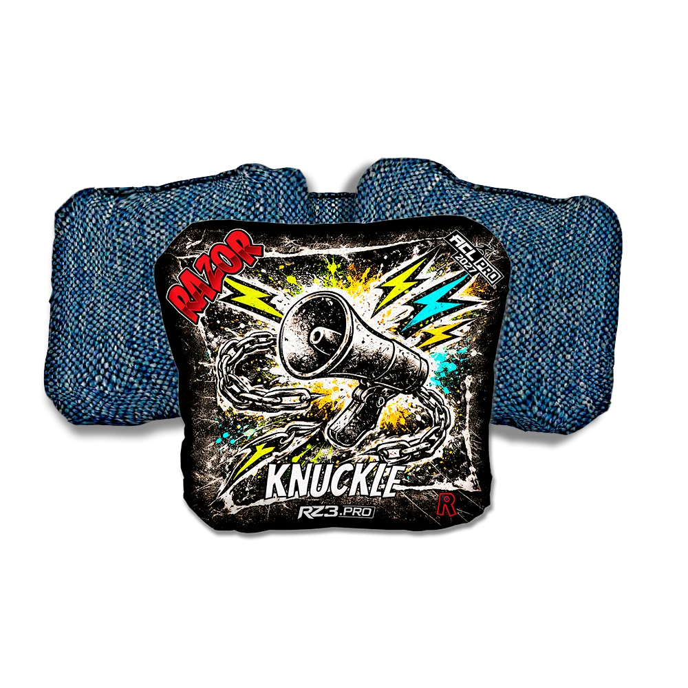 Knuckle PRO Uproar RT Blue Back Cornhole Bags