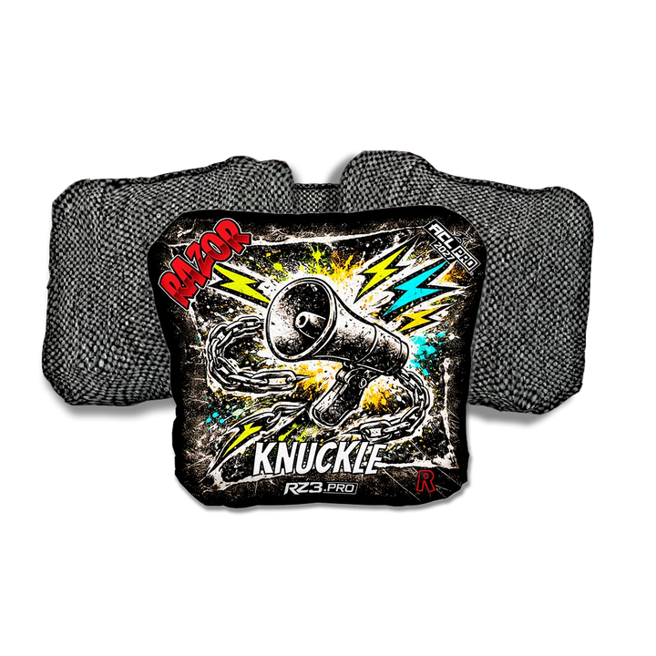 Knuckle PRO Uproar RT Gray Back Cornhole Bags