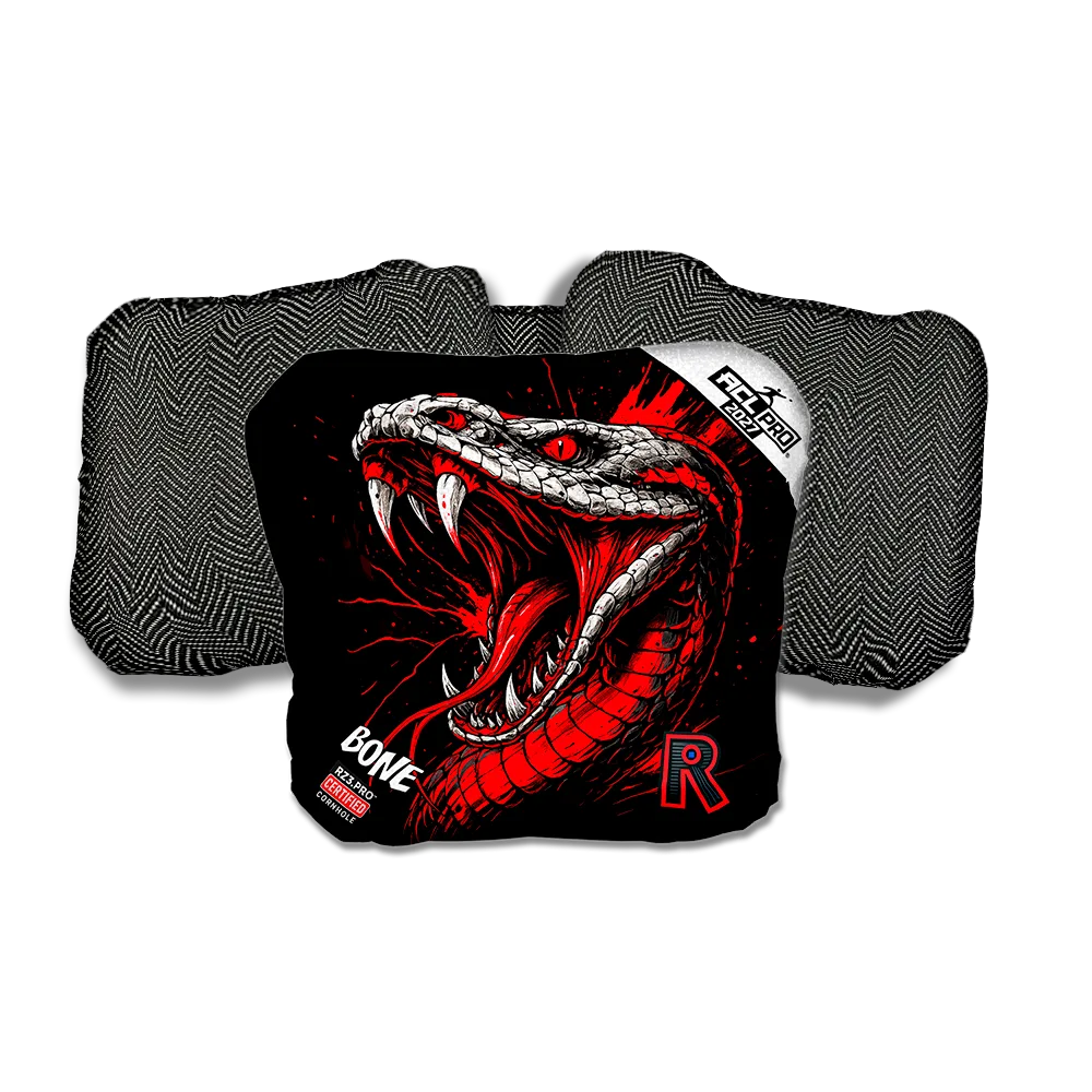 Bone PRO Viper Black Series Black Back Cornhole Bags