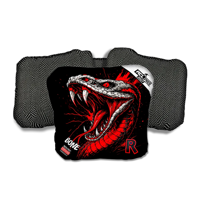 Bone PRO Viper Black Series Black Back Cornhole Bags