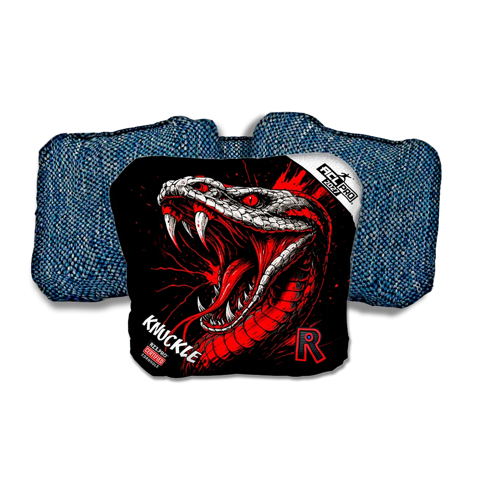 Knuckle PRO Viper Black Series Blue Back Cornhole Bags