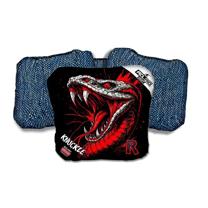 Knuckle PRO Viper Black Series Blue Back Cornhole Bags
