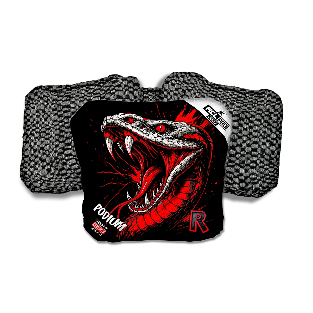 Podium PRO Viper Black Series Black Back Cornhole Bags