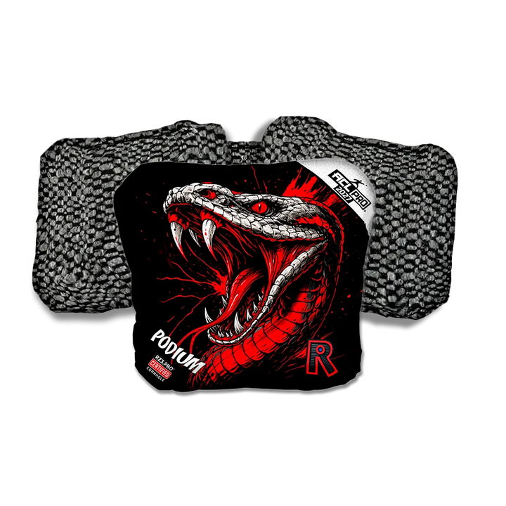 Podium PRO Viper Black Series Black Back Cornhole Bags
