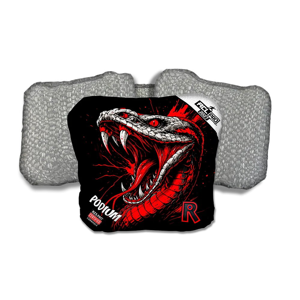 Podium PRO Viper Black Series Silver Back Cornhole Bags