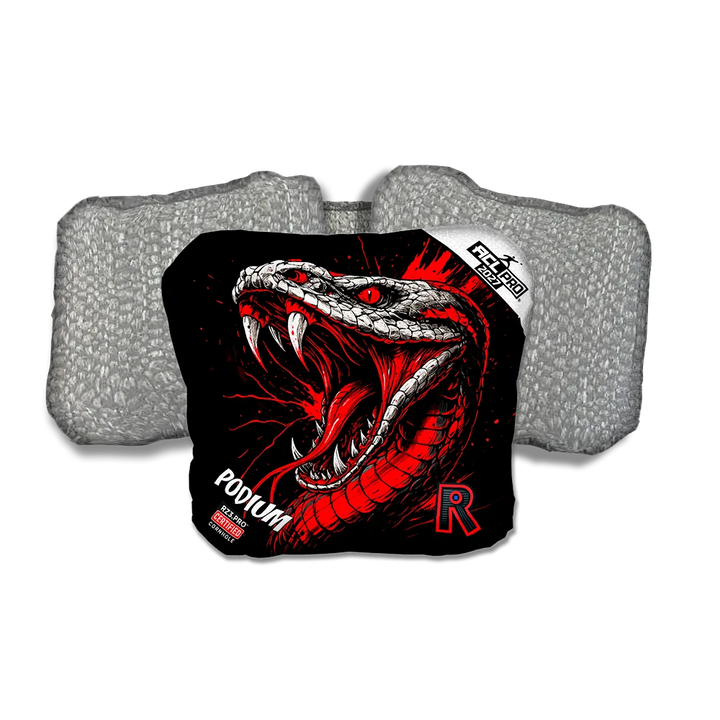 Podium PRO Viper Black Series Silver Back Cornhole Bags