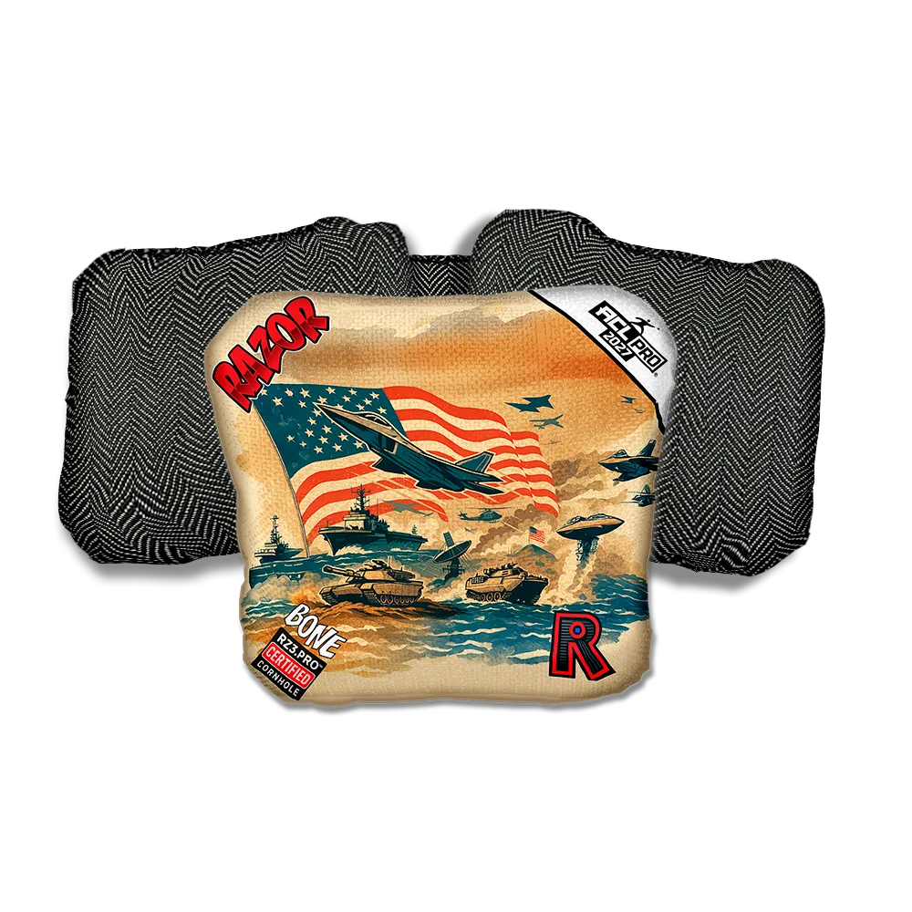 Bone PRO Warpath Black Back Cornhole Bags