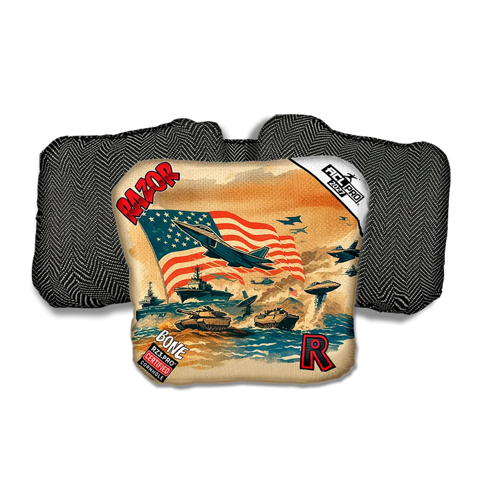 Bone PRO Warpath Black Back Cornhole Bags