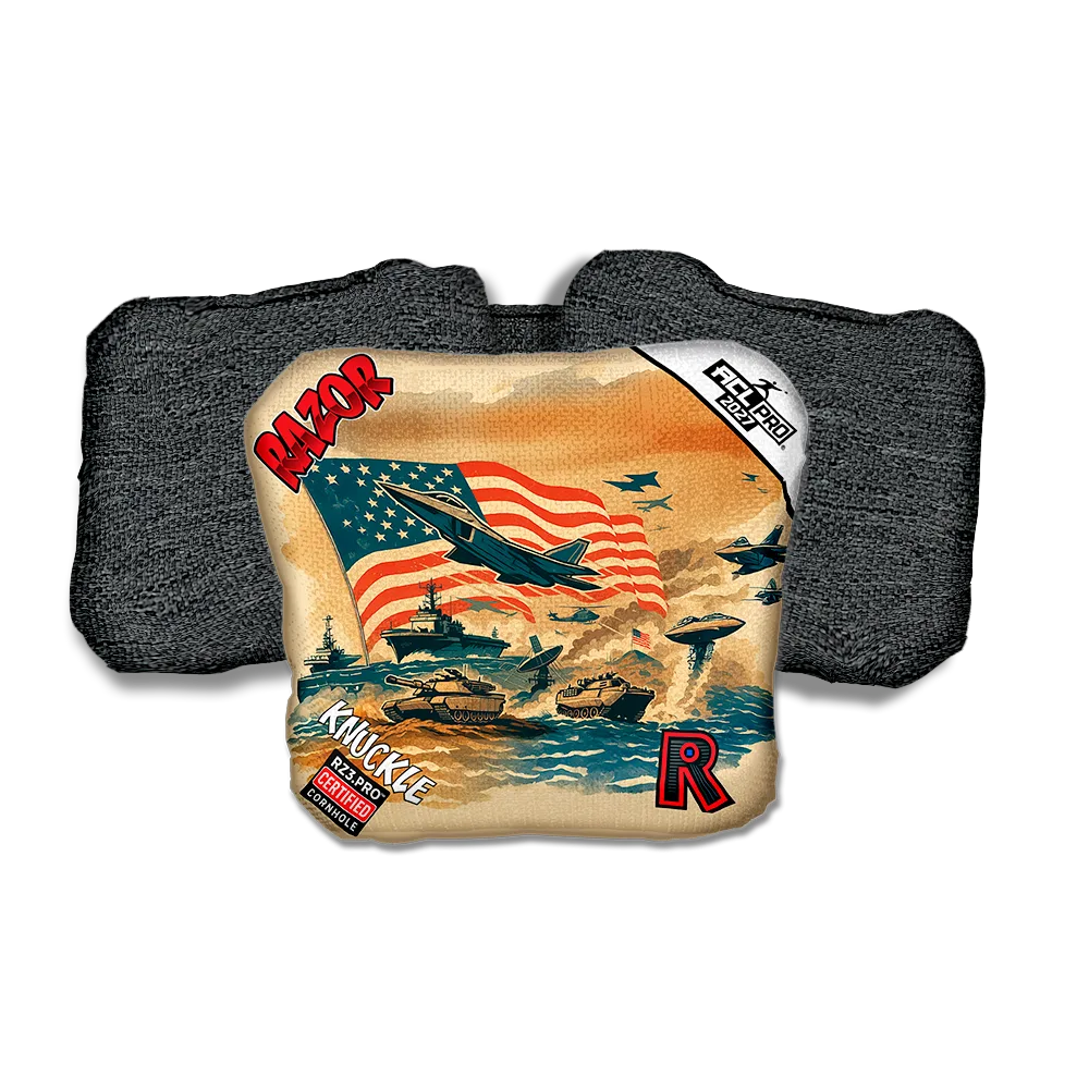 Knuckle PRO Warpath Black Back Cornhole Bags