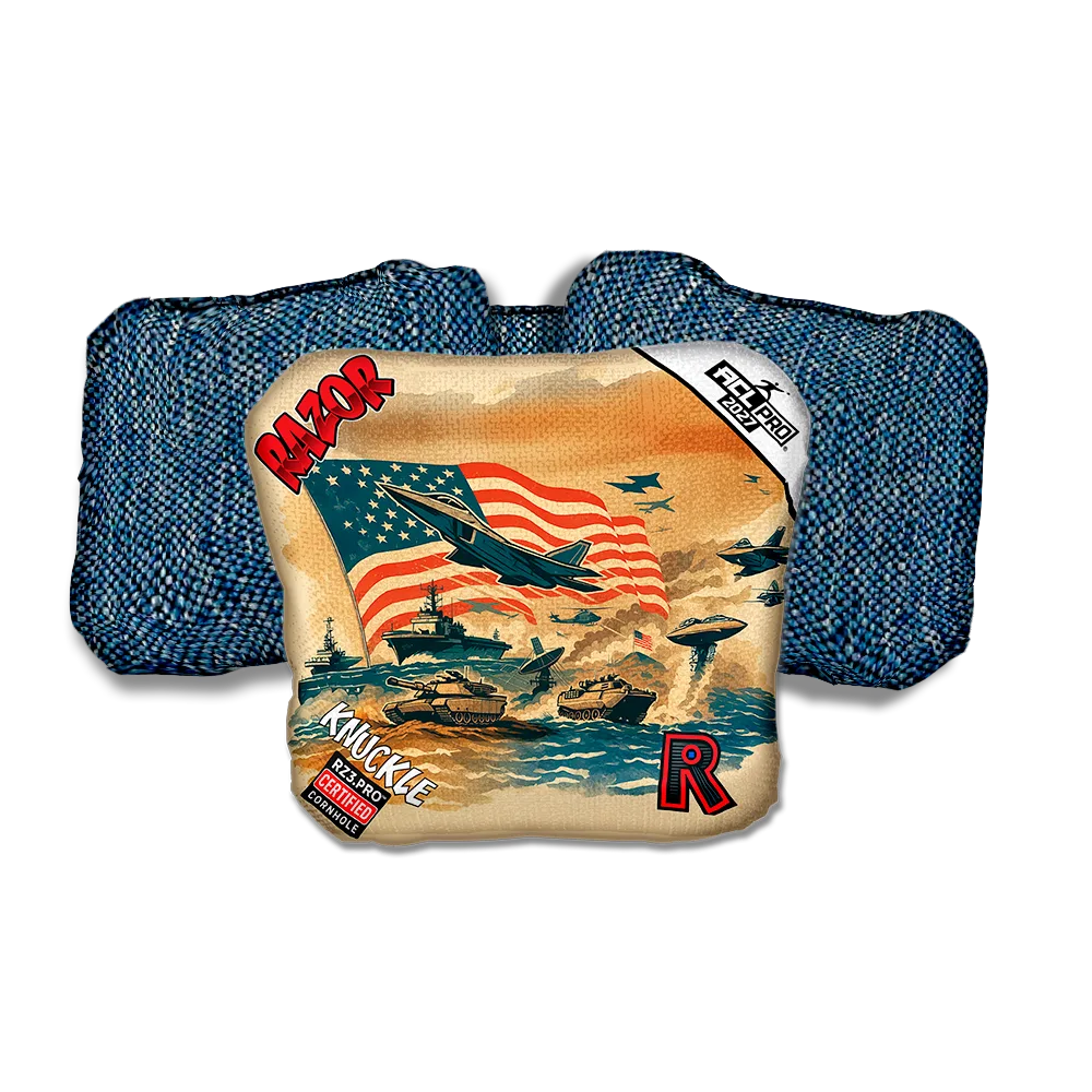 Knuckle PRO Warpath Blue Back Cornhole Bags