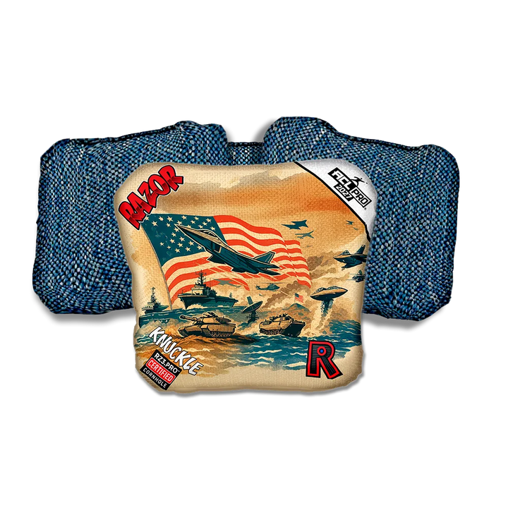 Knuckle PRO Warpath Blue Back Cornhole Bags