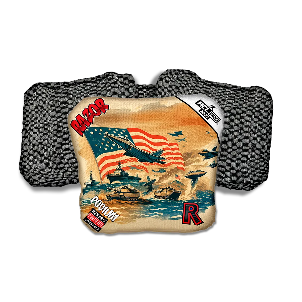 Podium PRO Warpath Black Back Cornhole Bags