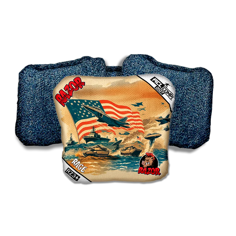 Rage COMP Warpath Blue Back Cornhole Bags