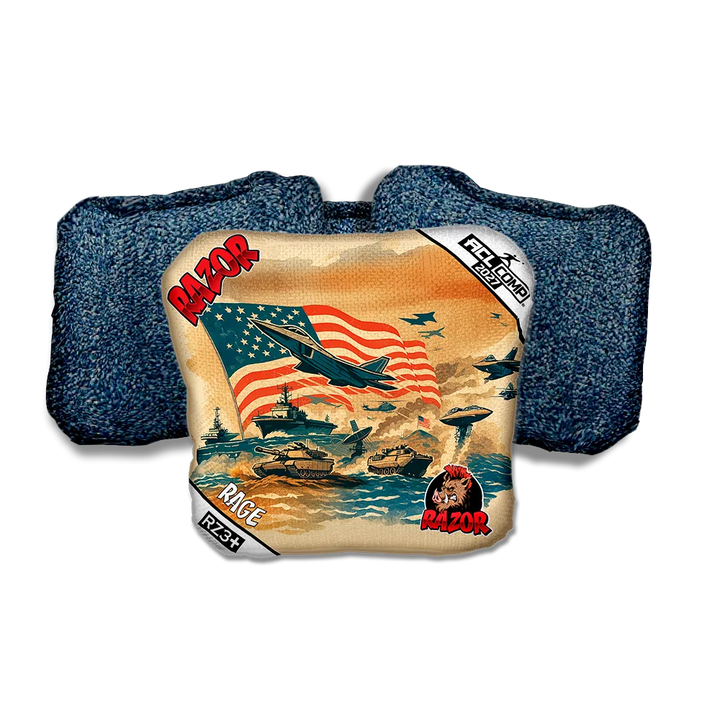 Rage COMP Warpath Blue Back Cornhole Bags