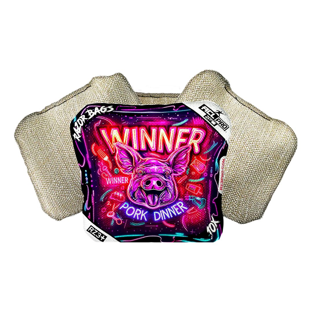 10X | Winner Winner Pork Dinner | ACL PRO Razor Cornhole Bags