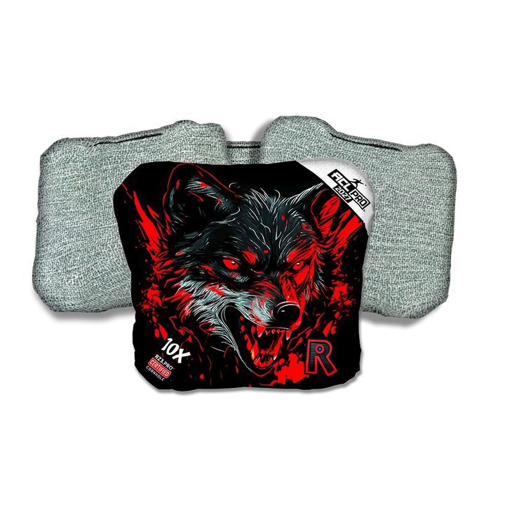 10 X PRO Wolf Black Series Light Back Cornhole Bags