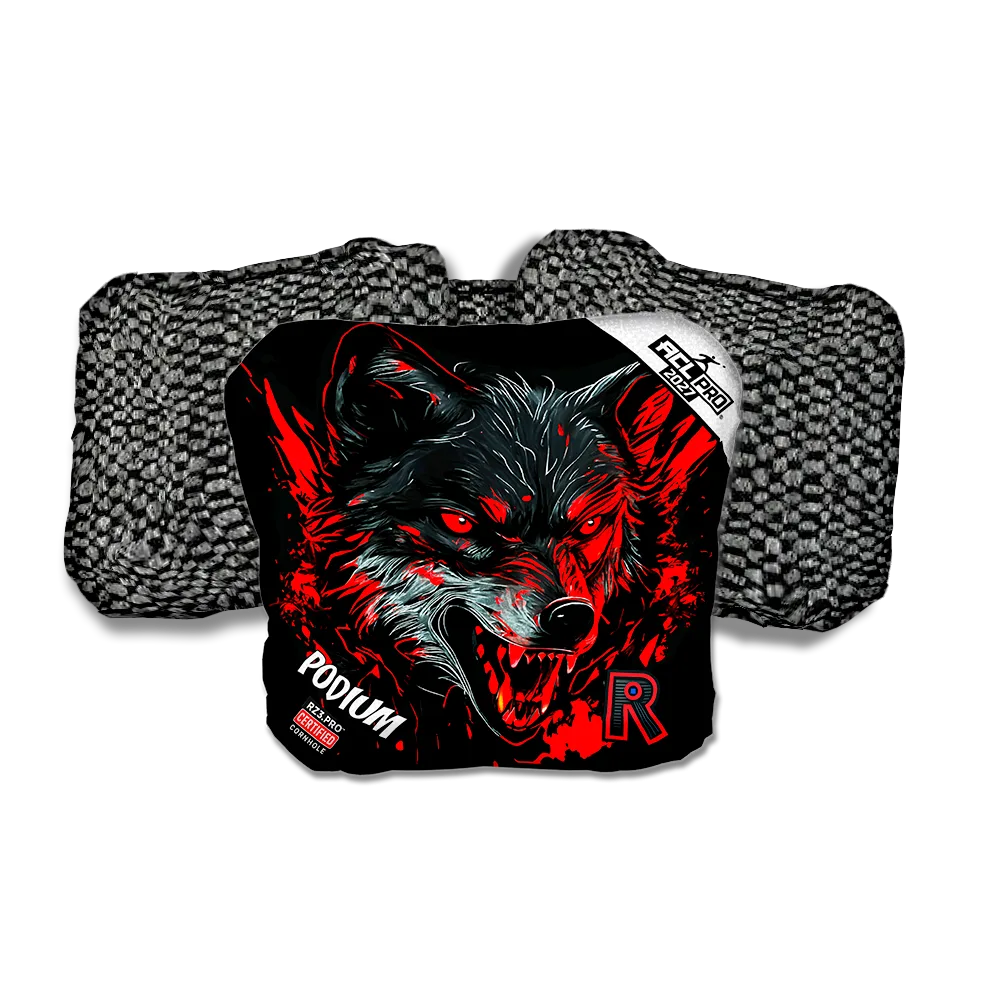 Podium PRO Wolf Black Series Black Back Cornhole Bags