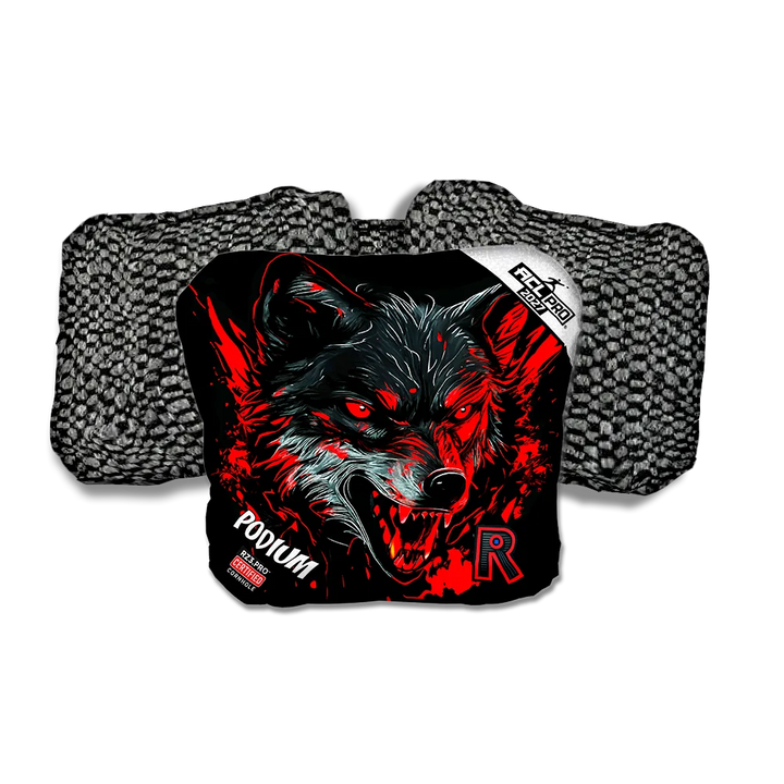 Podium PRO Wolf Black Series Black Back Cornhole Bags