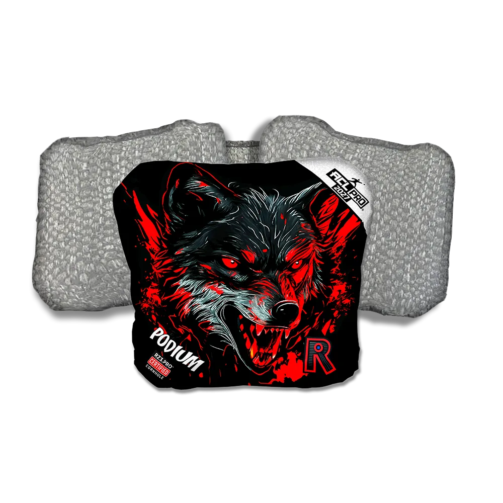 Podium PRO Wolf Black Series Silver Back Cornhole Bags