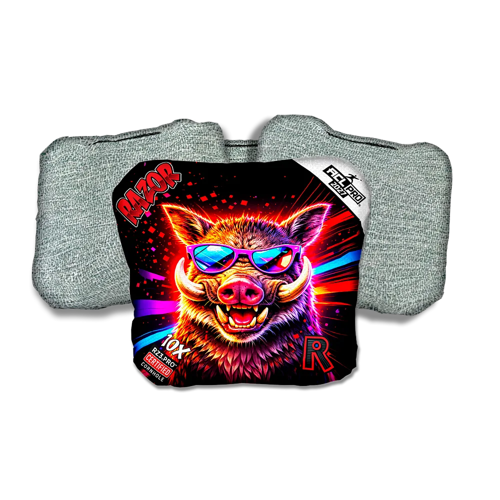 10 X PRO Worthog Party Animals Light Back Cornhole Bags