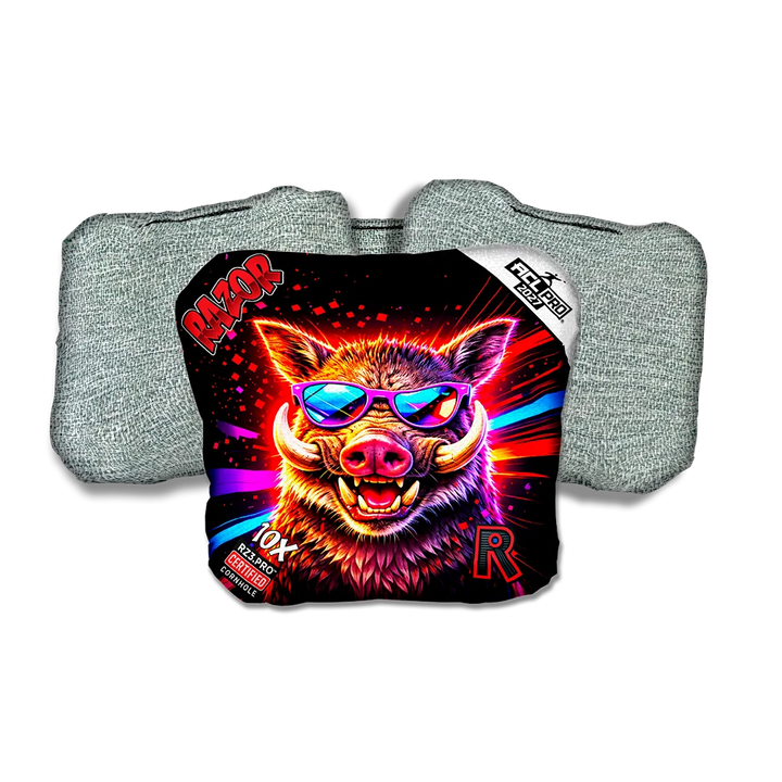 10 X PRO Worthog Party Animals Light Back Cornhole Bags
